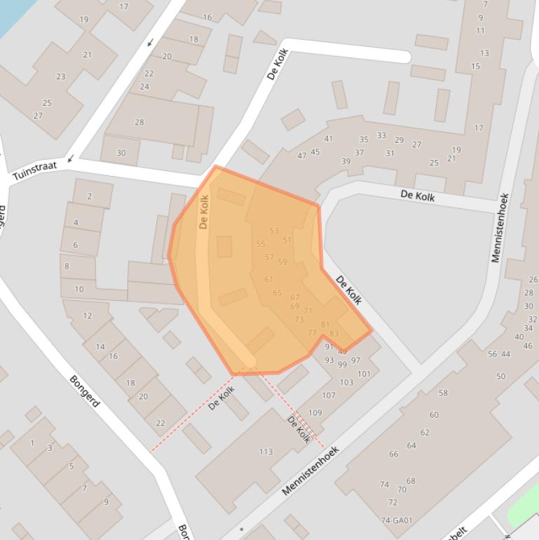 Kaart van postcodegebied 7607DC.