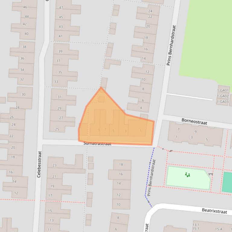 Kaart van postcodegebied 7607VZ.