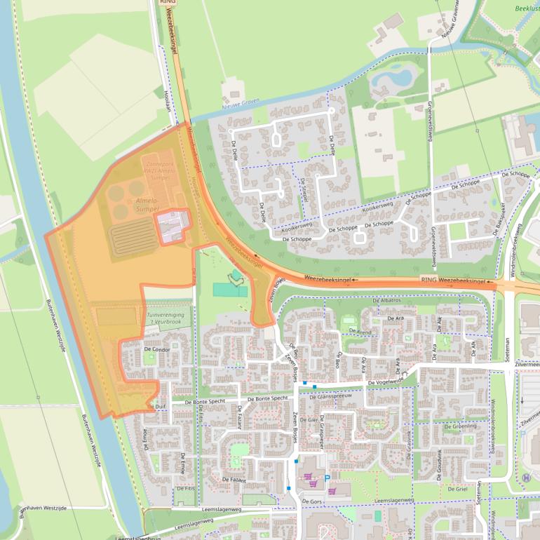 Kaart van postcodegebied 7609HB.