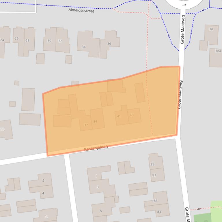 Kaart van postcodegebied 7642GE.