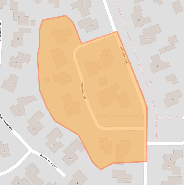 Kaart van postcodegebied 7651JJ.