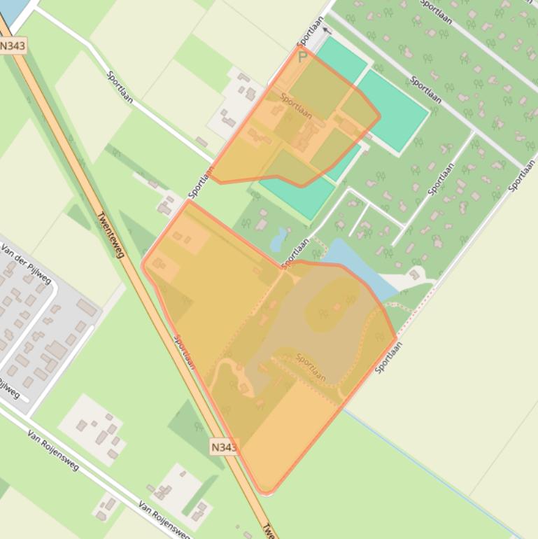 Kaart van postcodegebied 7691BJ.