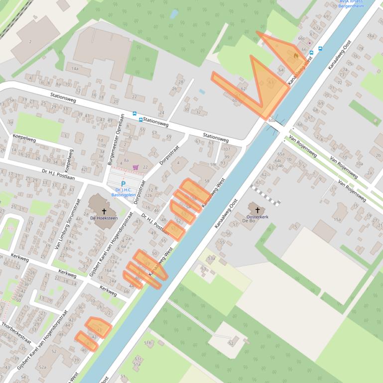 Kaart van postcodegebied 7691BV.