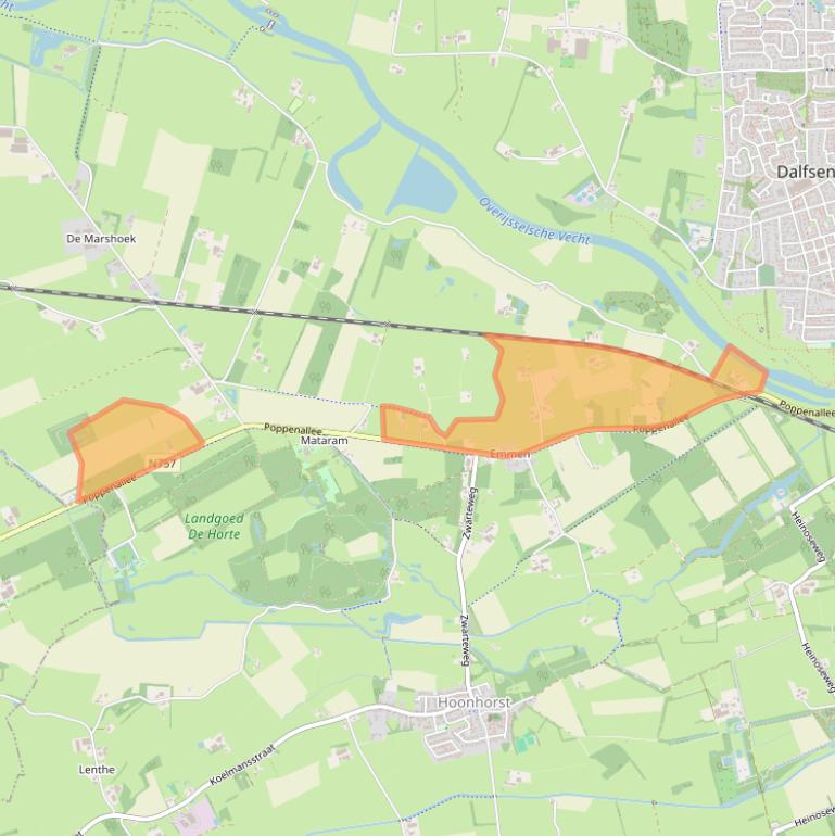 Kaart van postcodegebied 7722KX.