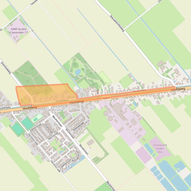 Kaart van postcodegebied 7782PD.