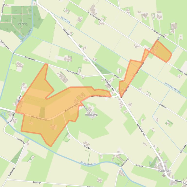 Kaart van postcodegebied 7791RV.