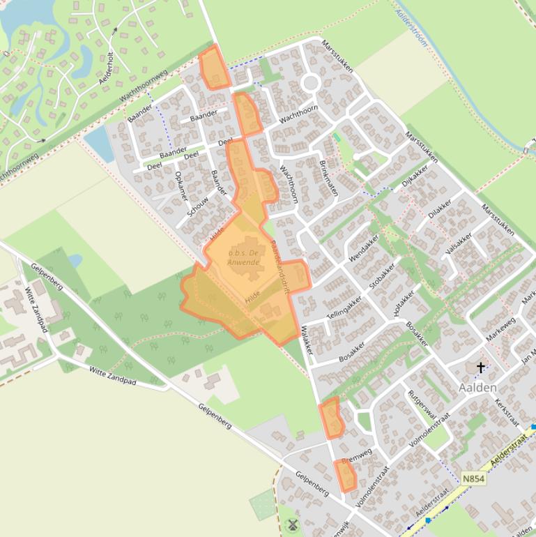 Kaart van postcodegebied 7854PR.