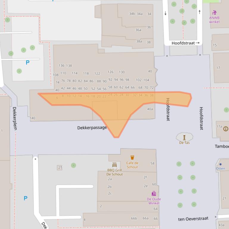 Kaart van postcodegebied 7901KB.