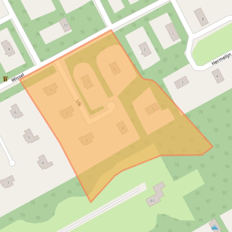 Kaart van postcodegebied 7958TC.