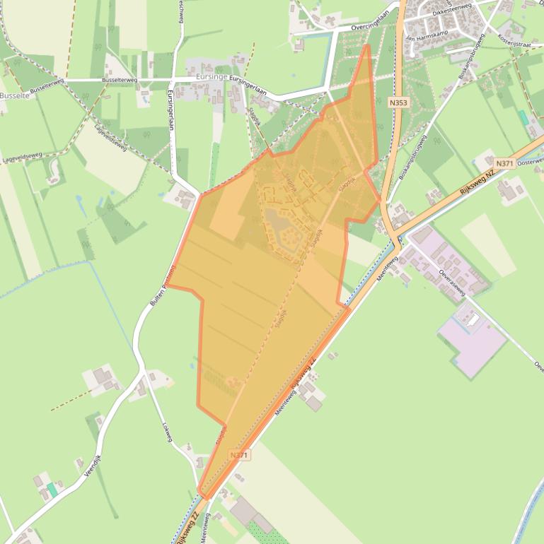 Kaart van postcodegebied 7971RL.