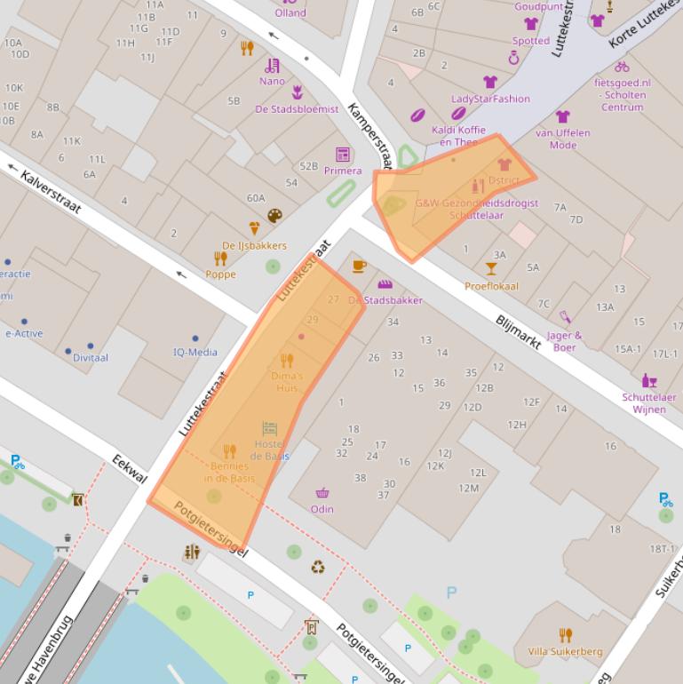 Kaart van postcodegebied 8011LP.