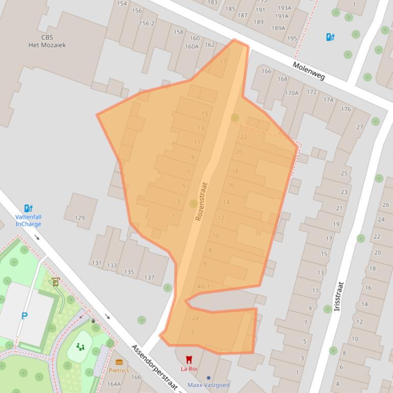 Kaart van postcodegebied 8012DW.