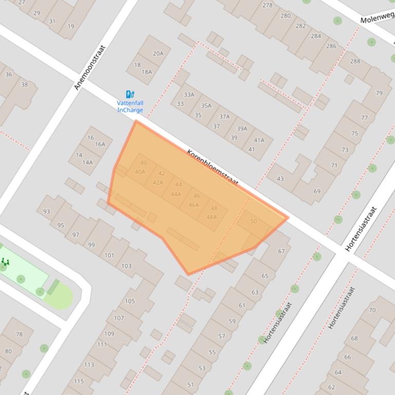 Kaart van postcodegebied 8012XT.