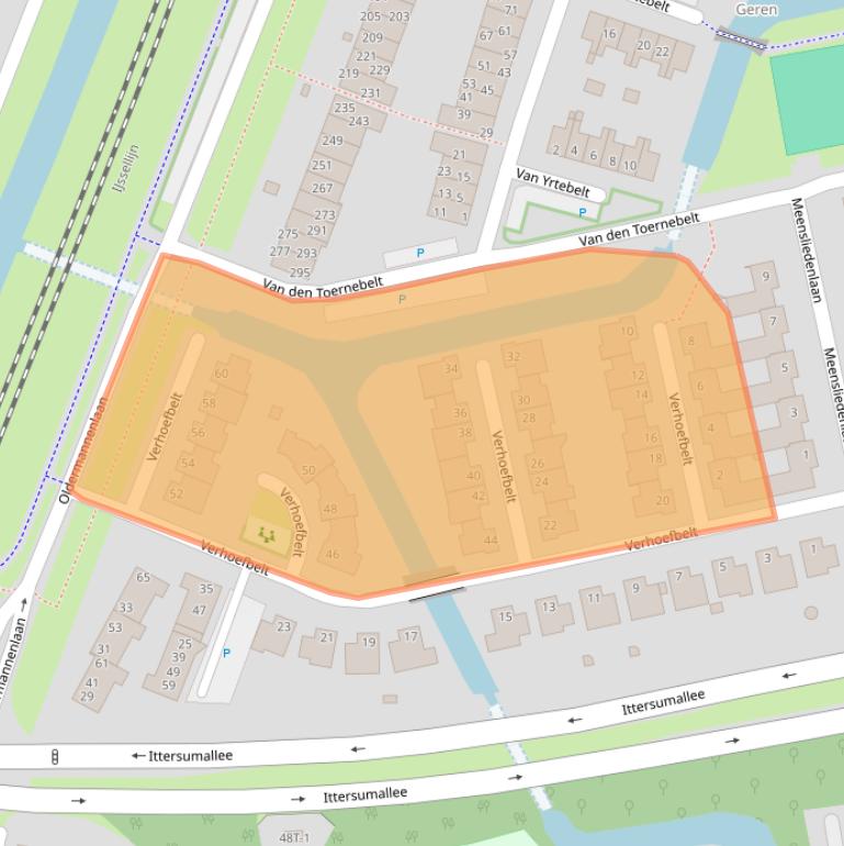 Kaart van postcodegebied 8014NZ.