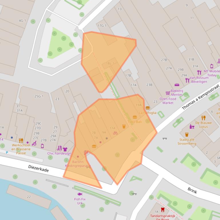 Kaart van postcodegebied 8021BG.