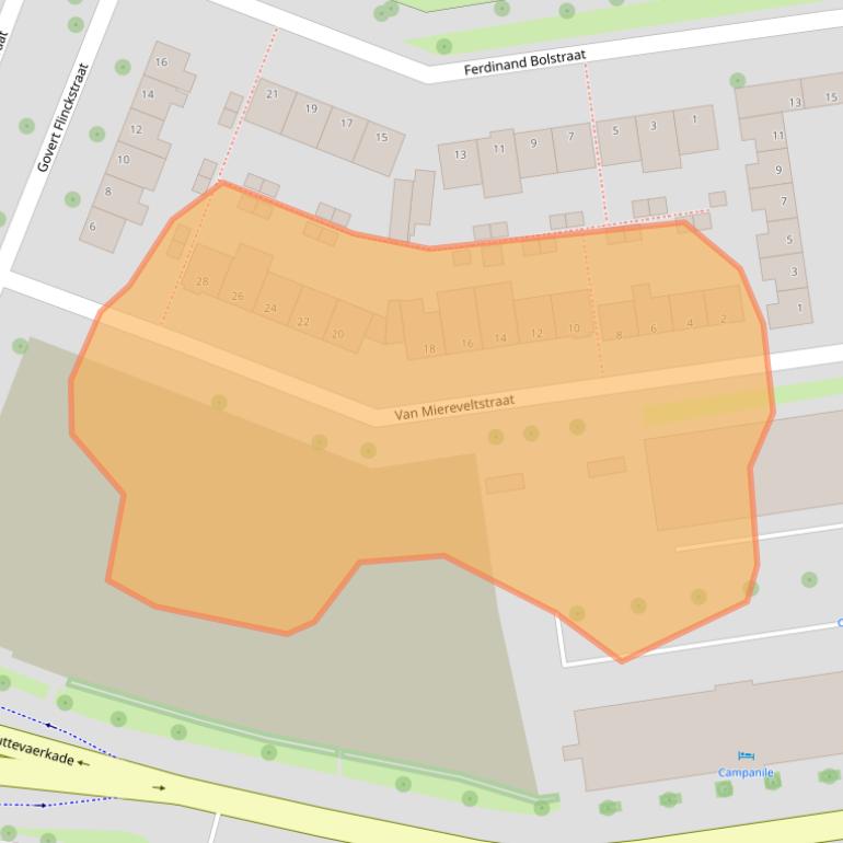 Kaart van postcodegebied 8021ER.