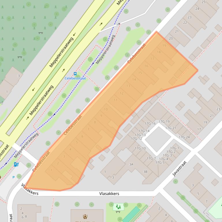 Kaart van postcodegebied 8022RA.