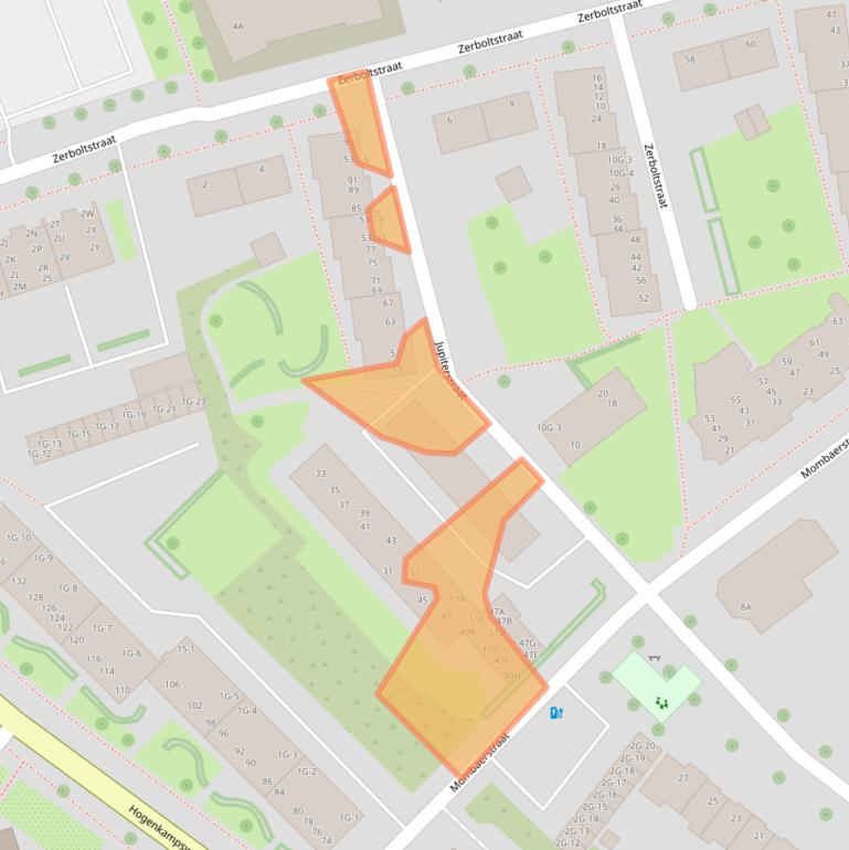 Kaart van postcodegebied 8022RH.