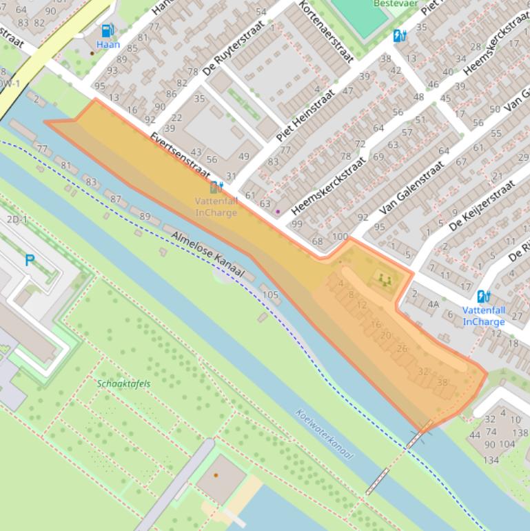 Kaart van postcodegebied 8023XM.