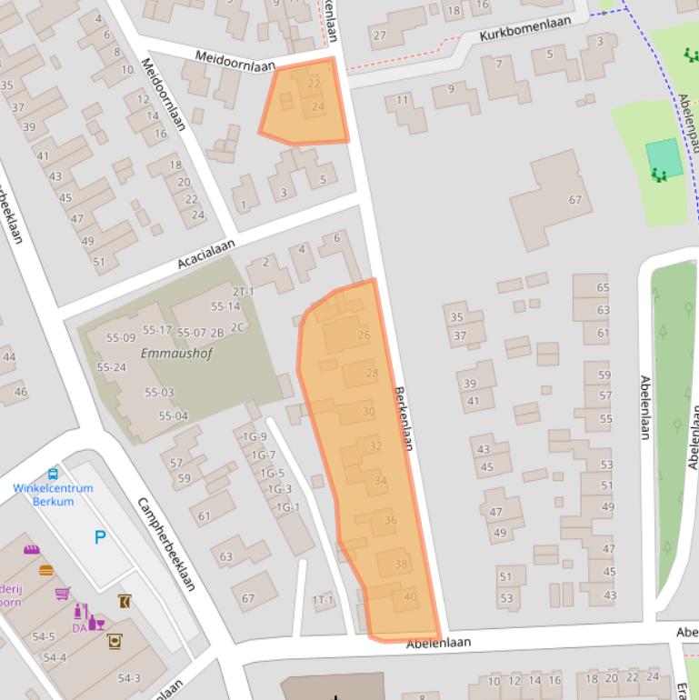 Kaart van postcodegebied 8024AT.