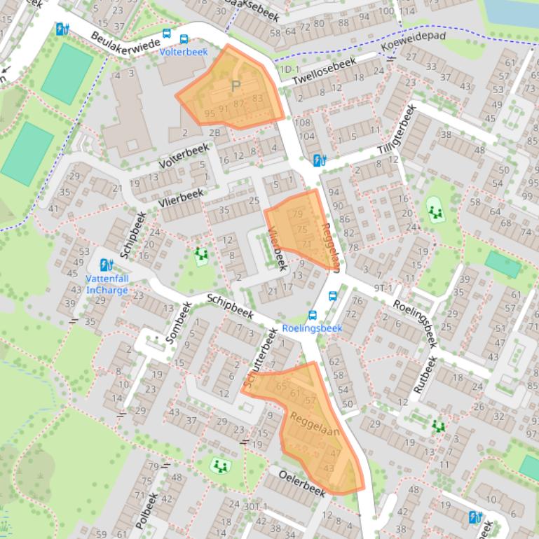 Kaart van postcodegebied 8033AJ.