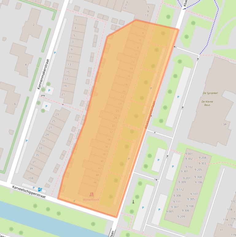 Kaart van postcodegebied 8043BS.