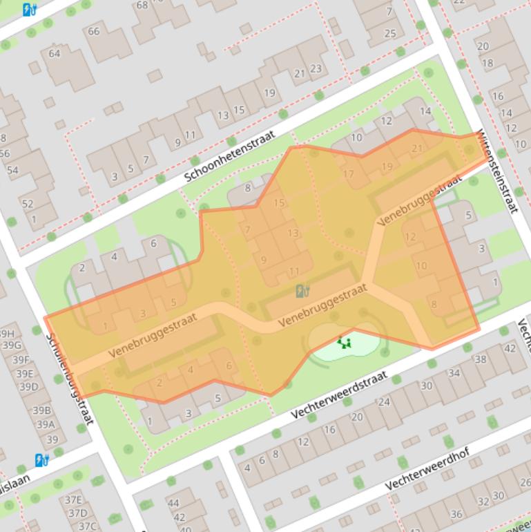 Kaart van postcodegebied 8043WN.