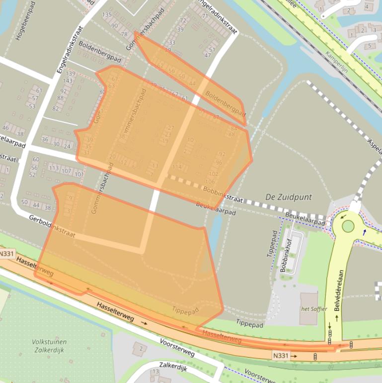 Kaart van postcodegebied 8044AH.