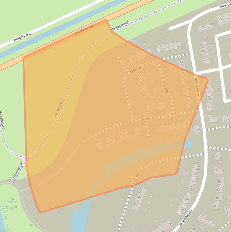 Kaart van postcodegebied 8044VX.