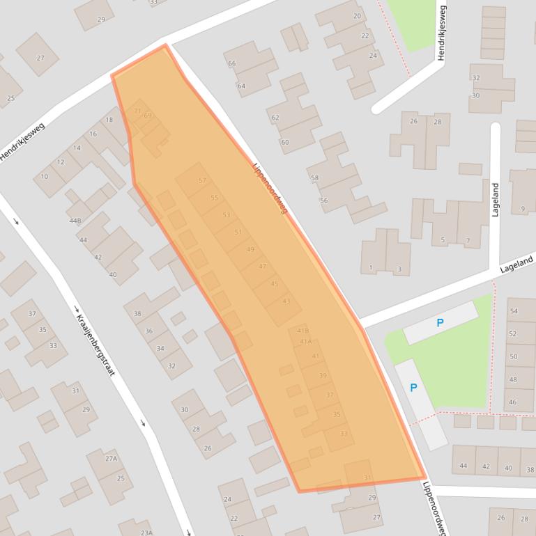 Kaart van postcodegebied 8051XH.