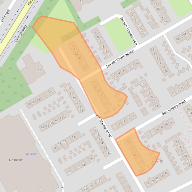 Kaart van postcodegebied 8072ZD.