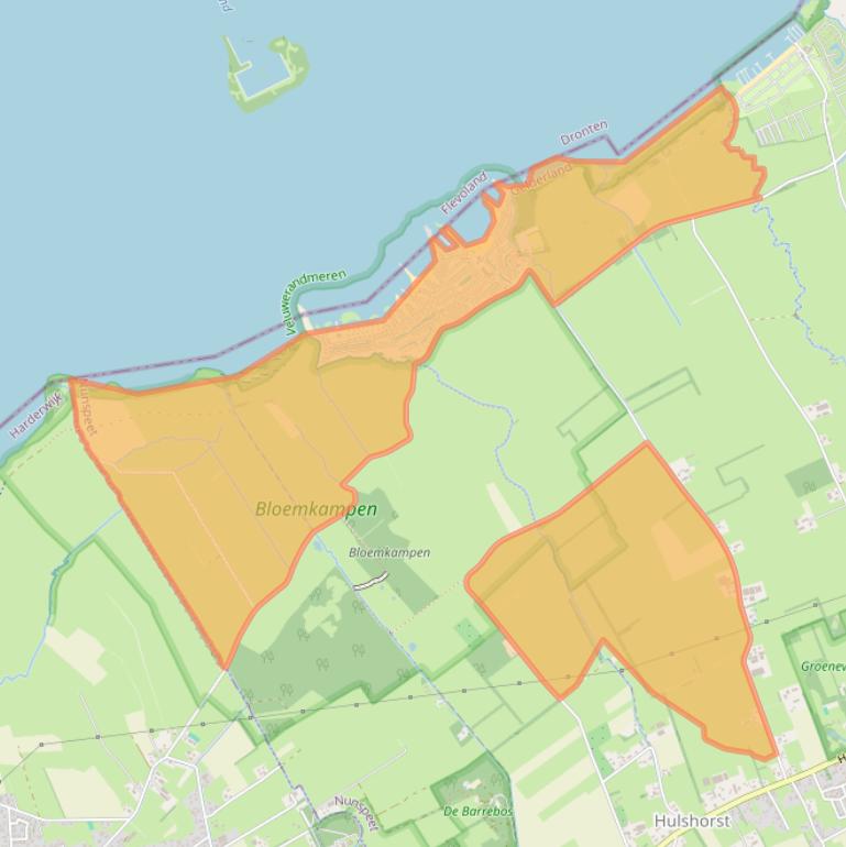 Kaart van postcodegebied 8077RB.