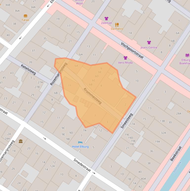 Kaart van postcodegebied 8081EJ.