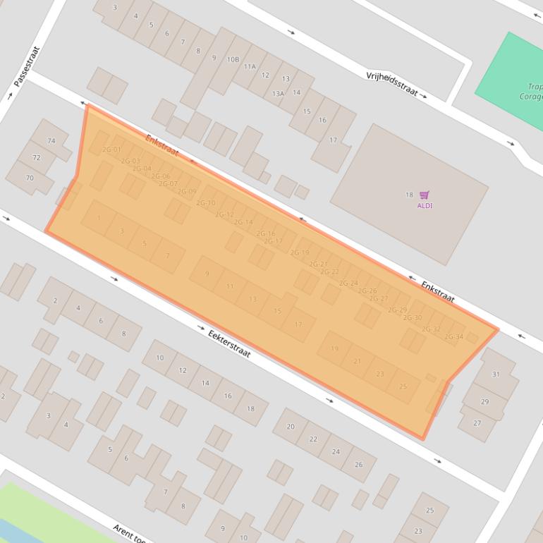 Kaart van postcodegebied 8081XA.