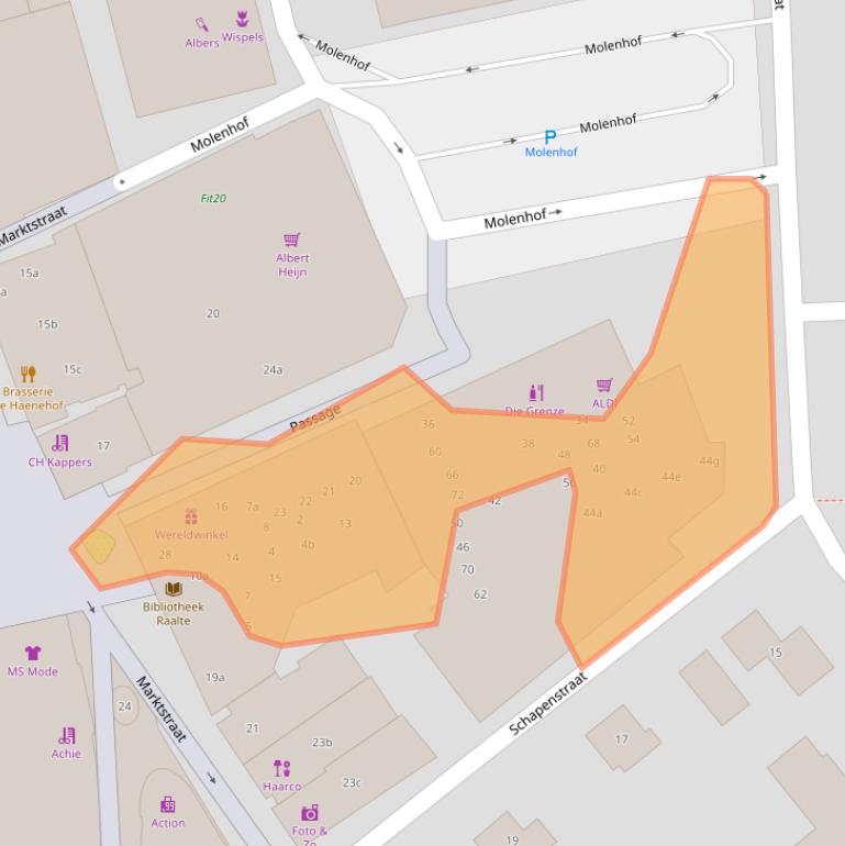 Kaart van postcodegebied 8102EW.