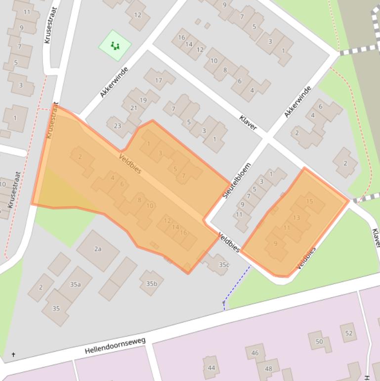 Kaart van postcodegebied 8106BH.