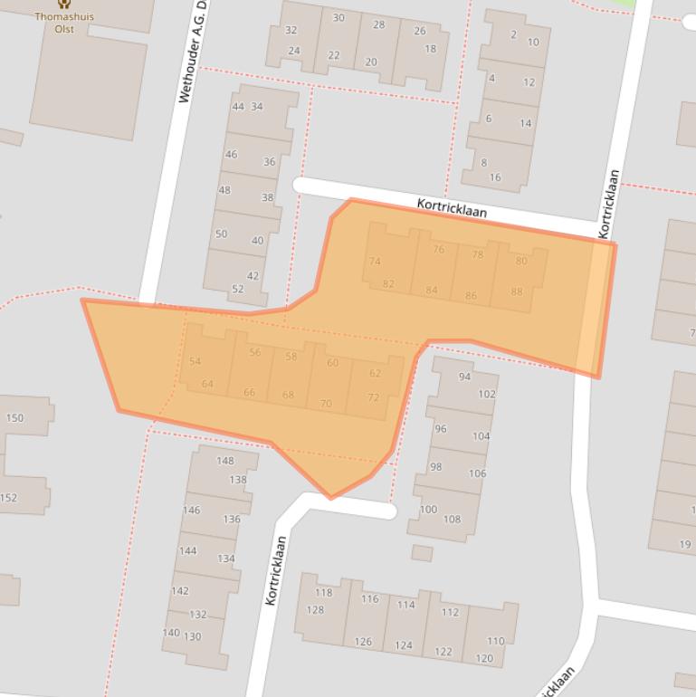 Kaart van postcodegebied 8121GG.