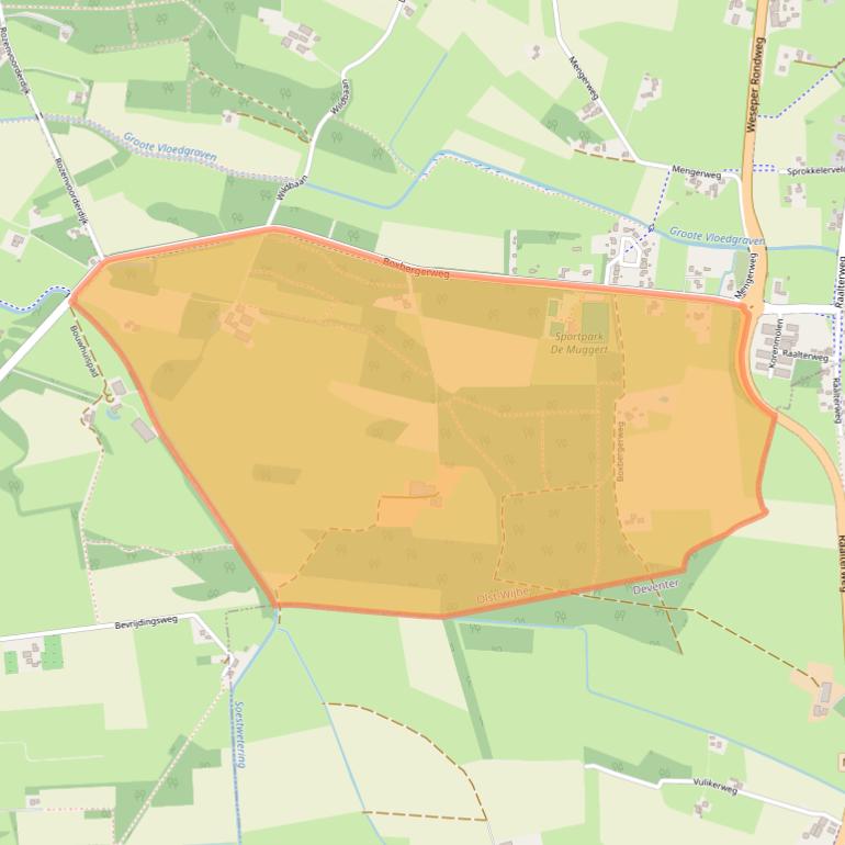 Kaart van postcodegebied 8124PB.