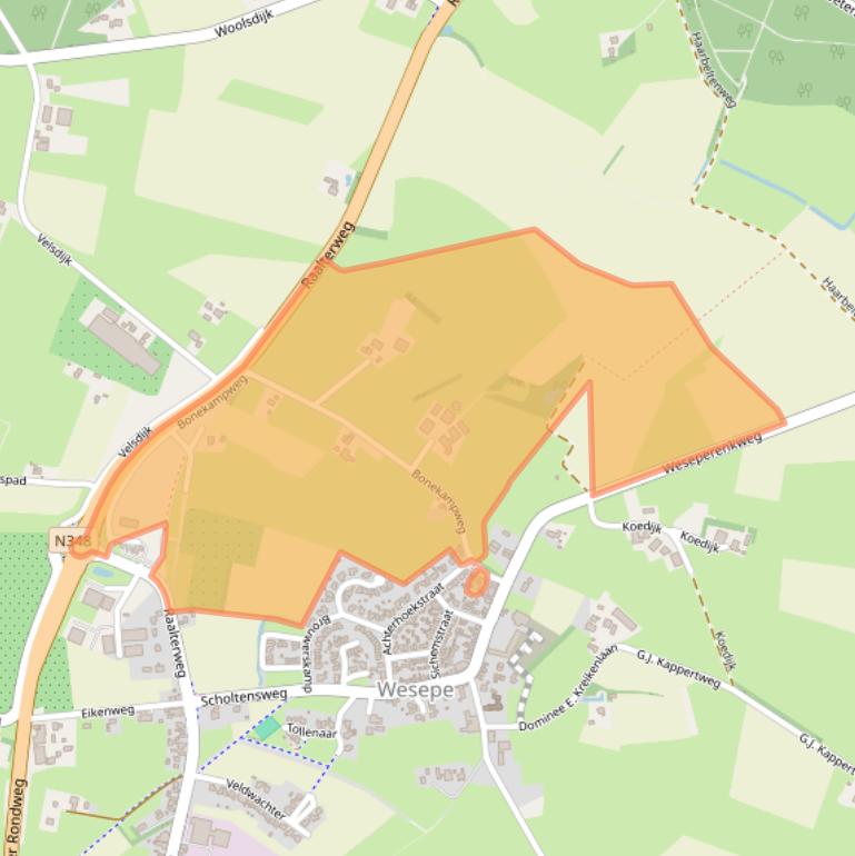 Kaart van postcodegebied 8124PX.