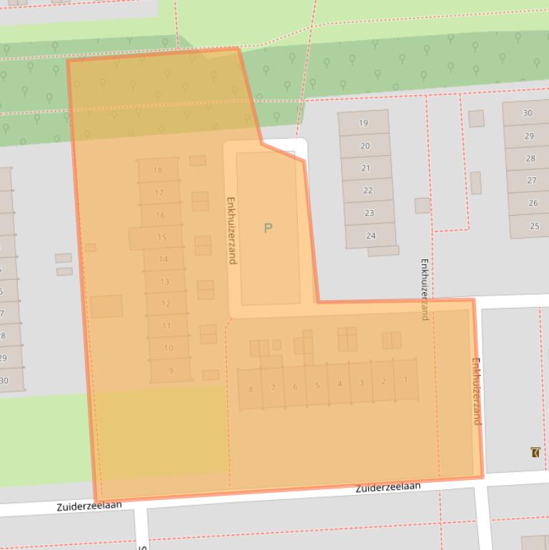 Kaart van postcodegebied 8223ZH.