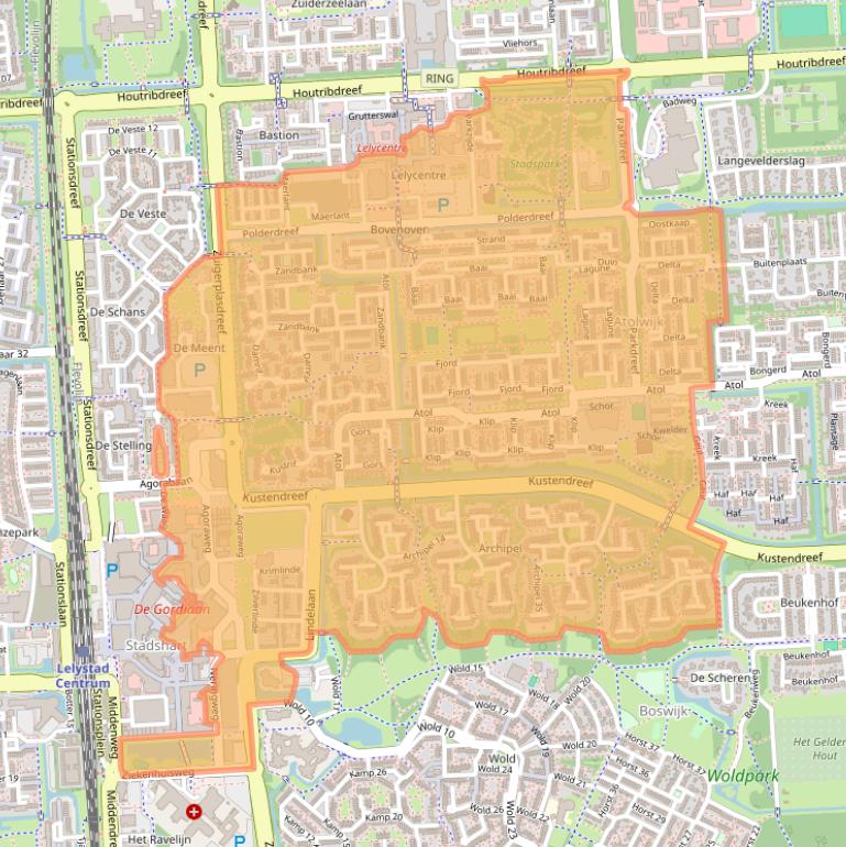 Kaart van postcodegebied 8224.