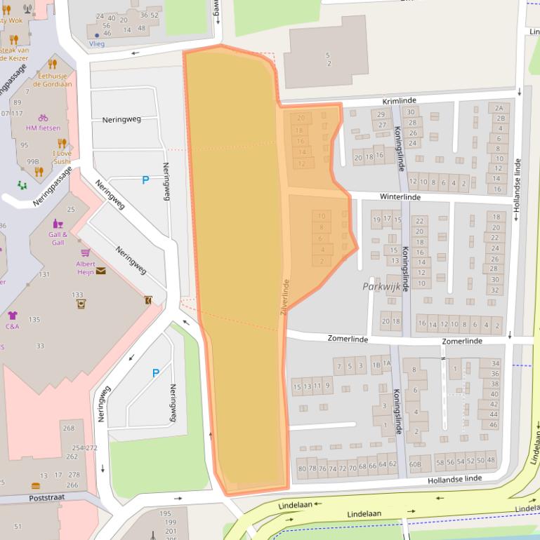 Kaart van postcodegebied 8224KX.