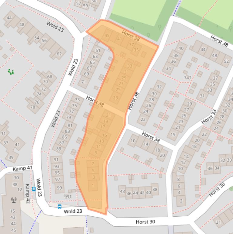 Kaart van postcodegebied 8225NL.