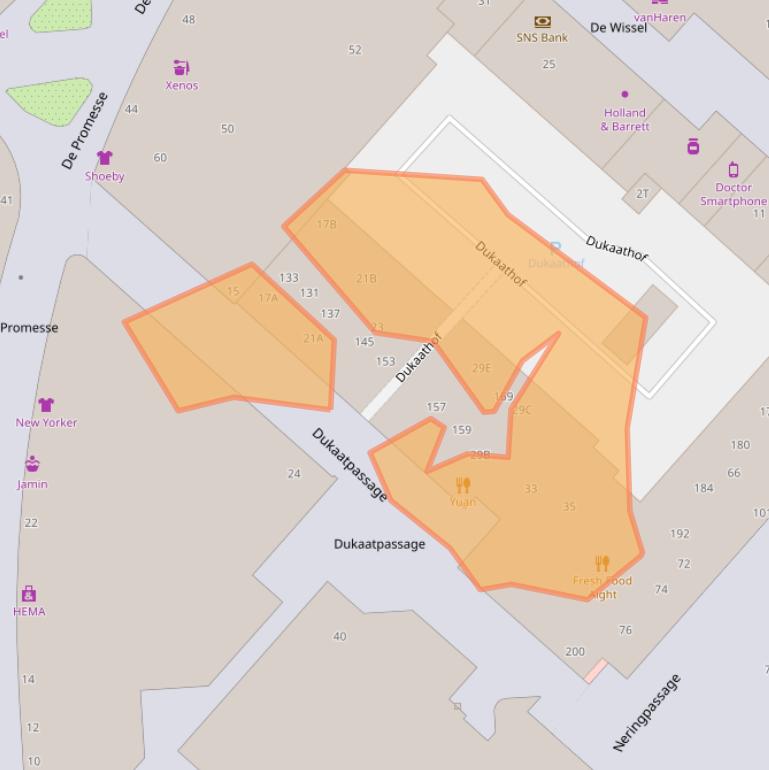 Kaart van postcodegebied 8232GC.