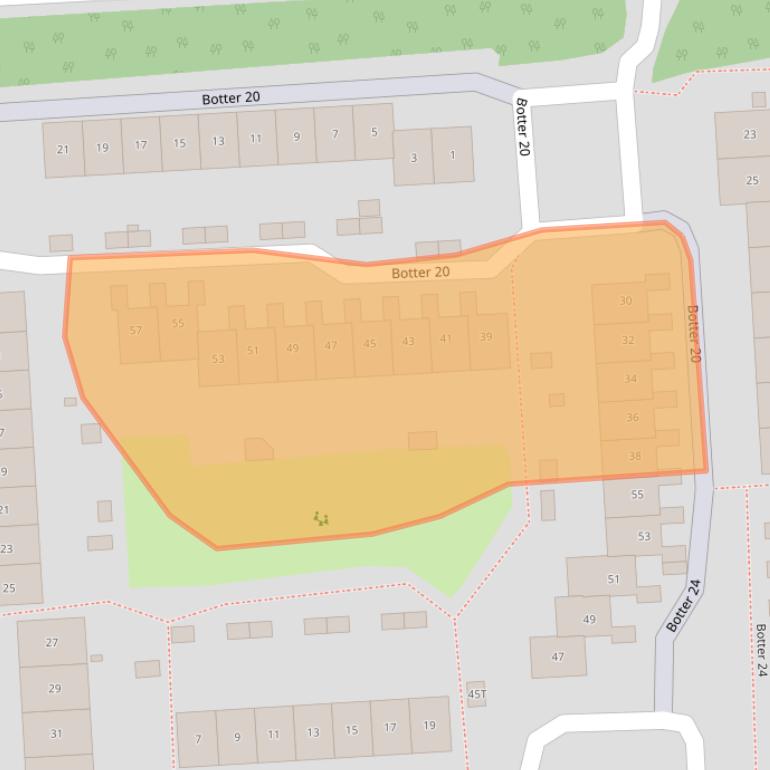Kaart van postcodegebied 8232KB.