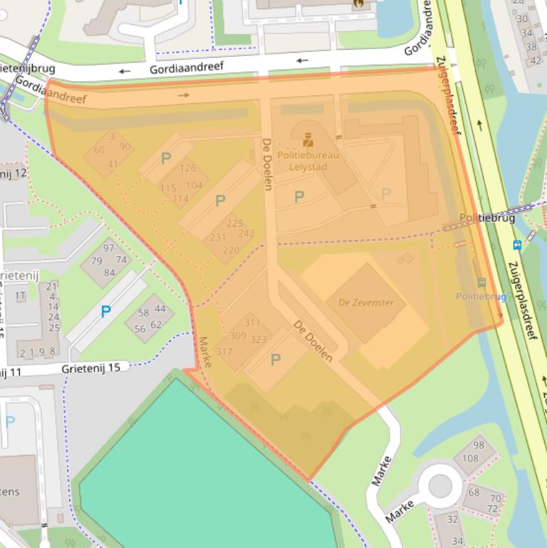 Kaart van postcodegebied 8233GR.
