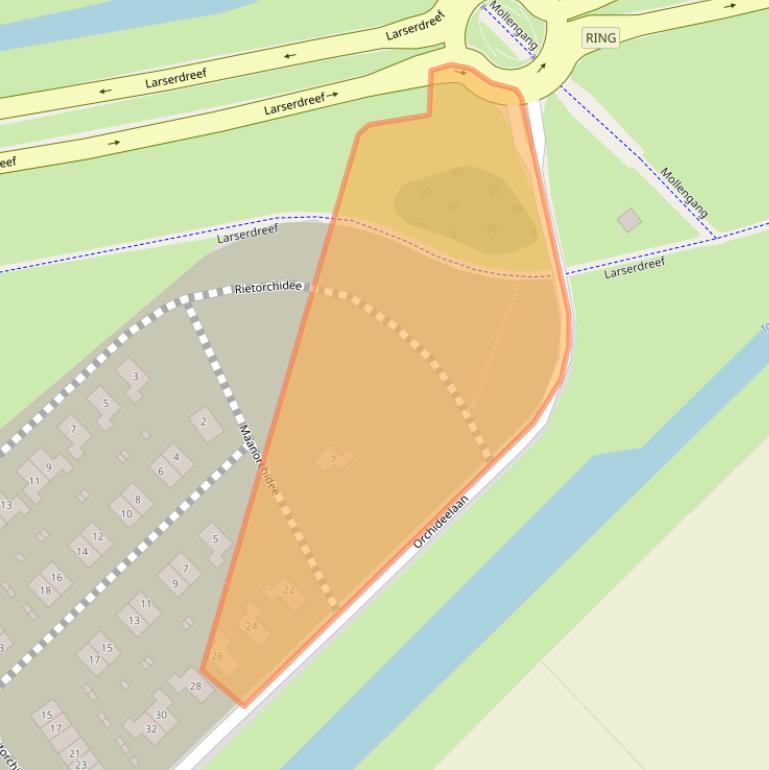 Kaart van postcodegebied 8245JZ.