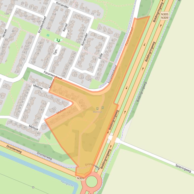 Kaart van postcodegebied 8252DJ.