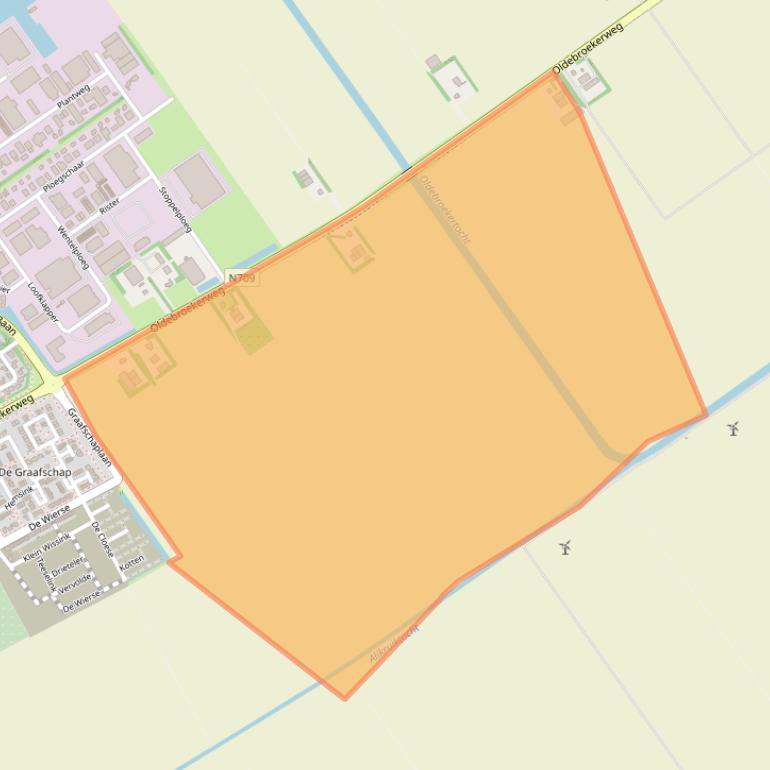 Kaart van postcodegebied 8256RN.