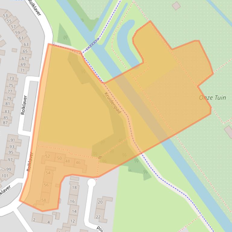 Kaart van postcodegebied 8265KV.